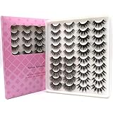 JEEZ Falsche Wimpern 4 Stile 20 Paar lange dramatische flauschige Wimpern 6D hohes Volumen handgemachte künstliche Nerzwimpern Multipack Dick