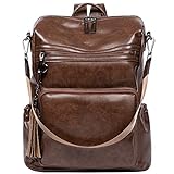 CLUCI Damen Rucksack Weiches Leder Groß Stylisch Frauen Designer Schultertasche Reiserucksack 2 in 1
