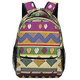 Schulrucksack, Tribal-Stil, Retro, primitiv, leger, Laptop-Büchertasche, verstellbarer Doppelgurt für Kinder, Muster 4, Einheitsgröß