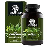 NATURE LOVE Bio Curcuma (240 Kapseln) - Curcumin & Piperin - laborgeprüft, hochdosiert, vegan, in Deutschland herg