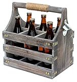 DanDiBo Bierträger aus Holz mit Öffner 93860 Flaschenträger Flaschenöffner Flaschenkorb Männerhandtasche Männergeschenk