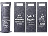 Bada Bing 4er Set Geschenkverpackung Wein Filz Mit Spruch Flaschenverpackung Tasche Für Weinflasche Gift Package Geschenktasche Flaschentasche 4fach Sortiert 88