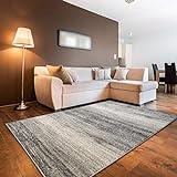 oKu-Tex Designer Teppich, Wohnzimmerteppich Mercur, weicher Webteppich grau meliert, modernes Design, 120 x 170 cm, Schadstofffrei nach Öko-Tex Standard 100