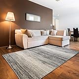 oKu-Tex Designer Teppich, Wohnzimmerteppich Mercur, weicher Webteppich grau meliert, modernes Design, 120 x 170 cm, Schadstofffrei nach Öko-Tex Standard 100