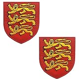 Aufnäher, Motiv: England-Wappen, bestickt, britische Flagge, Großb