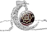 Halskette Islamic Muslim Culture Halskette Antike Silberne Farbe Crescent Moon Anhänger Schlüsselbein Kette Halskette Für Ramadan Geschenk Halskette Länge 50 Cm + 5 Cm Anhänger Durchmesser 20 M