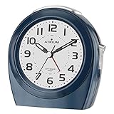 Atrium Eleganter Wecker Nachtlicht analog Quarz ohne Ticken dunkelblau A451-5