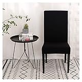 YTNGYTNG Stuhlhussen Massivfarbe Stuhlabdeckung Spandex Stretch Elastic Slipcovers Stuhlabdeckungen Weiß for Esszimmer Küche Hochzeit Bankett Hotel (Color : Black, Specification : Universal Size)