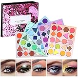 100 Farben Lidschatten Palette, Professional Makeup 5 in 1 Color Board Make up Palette, Bunte Glitzerfarbe Makeup Nude Shimmer Matte Glitter Cream Lidschatten Paletten, Geschenk für W