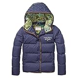 Scotch Shrunk Jungen sehr warme Steppjacke mit Kapuze und Druck auf der Brustseite 152