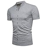 Herren Tops, Sumeiwilly Sommer Polo Shirt Kurzarm V-Ausschnitt Sweatshirt Poloshirt Kurzarmshirt Sportshirt T-Shirt Freizeit Hemd Slim Fit Einfarbige Casual Top