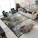 Teppich klein grau Wohnzimmer Teppich graue unordentliche Bl?tter Abstrakter moderner Teppich in Mehreren Gr??en teppiche Wohnzimmer 100X200CM Baby Teppich Junge 3ft 3.4''X6ft 6.7''