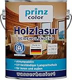 prinzcolor Premium Holzlasur Holzschutzlasur Holzschutz Grau 2,5