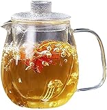 Teekannen WHLONG Kung Fu Kessel Tasse Große Glas Blume Transparent Tee Wasserkocher Filter Haushalt Teetasse Teetasse Set Wasserkocher für kaltes Wasser (Size : 1200ml)