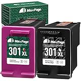 MaxPage 301 XL Multipack Druckerpatronen Wiederaufbereitet für HP 301XL Schwarz Farbe Patrone für HP Envy 4500 5530 4507 5532 4502 5534, DeskJet 2540 1510 3050a 1050 3050 OfficeJet 4630 2620 Druck