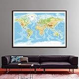 WSF-MAP, 1 stück 150x100cm Nichtgewebe Mercator-Projektion Weltkarte HD-Weltkarte für Bildung und Kultur Vintage Poster und Drucke Reisen Geschenk
