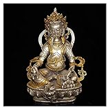 mimiliy Tibetaner Buddhismus Buddha Statue Dekoration, Tibet Silber Dzambala Buddha Statue Weiß Tara Tibetan Buddhismus Statue China Alte Volkskunst Sammlerstücke Antik, Messing (Color : Brass)