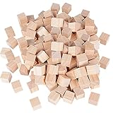 DEOMOR 100 Stück Holz Würfel 20mm Holzwürfel Blanko Deko Holz Basteln Bastelmaterial Holz Quadrat Würfel Natur Deko zum DIY Basteln Malen DIY Handwerk Dek