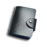 Visitenkartenhalter, 24 Bits, Kreditkartenhalter, einfarbig, Visitenkartenetui, Visitenkarten-Organizer, tragbar, für Herren, Zubehör (Farbe: Stil 2 schwarz)