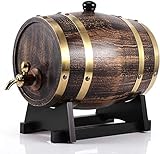 SETSCZY 3L Eiche Alterung Barrel, Home Retro-Stil Eiche Holz Rotwein Brandy Whisky Barrel KEG Eimer Container Wein Fass mit W