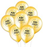feiermeier® Latexballons 'Abi 2021' ca.33cm Durchmesser 8 Stück Gold Helium Ballongas geeignet - mit Abstand die Besten Abiturienten seit J