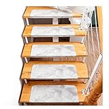 LIYUHOUZUONC Treppenmatten Stufenmatten Stufenmatten Treppen-Teppich Rechteck PU Einstellen Von 10 Selbstklebend Treppe Treter rutschfest rutschfest Waschbar 55x22cm (Color : A)