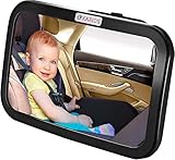 Auto Rücksitzspiegel für Babys - Weitwinkel für Kleinkinder & Neugeborene - 360° einstellbarer Autositz-Spiegel mit bruchsicherem Glas - Universelle Passform für Kinderschale, Kindersitz, Baby