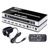 Tendak HDMI Switch HDMI Umschalter 4K HDMI Verteiler HDMI Switch 5 HDMI Schalter 5 auf 1 mit SPDIF und L/R Audio Extractor mit Fernbedienung Unterstützt Arc HDMI 1,4