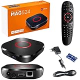 MAG 524 Original Infomir IPTV Set Top Box 4K UHD 2160p 60FPS Multimedia Player Internet TV IPTV Receiver Smart TV /HEVC H.256 Unterstützung - ARM Cortex-A53 (HDMI 2.1,Ethernet,USB 3.0)+HDMI Kab