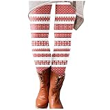 IFOUNDYOU Leggings Damen High Waist Bauchkontrolle Bleistifthosen Weihnachten Bedruckte Push Up Yogahosen Blickdicht Nahtlose Lang Laufhose Jogginghose Sportlegg