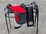 Countrypride Equipride Cub Sattel Pony-Sattel mit Gurt, Leder, Steigbügel, 25,4 cm - 30,5 cm, Rot (25,4 cm)