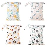 Wetbag Stoffwindeln, Baby Reisen Windeltasche, Bedruckte Windeltasche wasserdichte 30x40cm Trocken Und Nasstaschen Baby Wetbags Mit Reißverschluss, Für Babys Windeln, Schmutzige Kleidung U