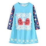 Weihnachtskleid Kinder Prinzessinenkleid Mädchen Weihnachten Festliche Knielang Abendkleid Mit Weihnachtsmann Druck Tütü Bunt Mädchen Prinzessin Mädchen Partykleid (1-6 Jahre)