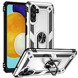 RanTuo Schutzhülle für Huawei Y6 Pro (2019) Hülle, TPU + PC 2 in 1 Doppelschutz, Robust, Kratzfest, Stoßfest, Mit Haltersitz, für Huawei Y6 Pro (2019) Handyhülle.(Silber)