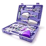 KANGLE-DERI Gartenwerkzeug-Set, 10-teilig, mit violettem Blumendruck, für Zuhause, Garten, Blumen, Gemüse, Top