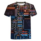 xiaozhou Elektronischer Chip 3D-Druck T-Shirt Unisex Mode Casual Kurzarm Übergroßes T-Shirt Männer Harajuku Streetwear Hip Hop Coole Top