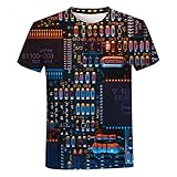 xiaozhou Elektronischer Chip 3D-Druck T-Shirt Unisex Mode Casual Kurzarm Übergroßes T-Shirt Männer Harajuku Streetwear Hip Hop Coole Top