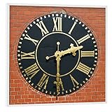 artboxONE Poster mit weißem Rahmen 20x20 cm Architektur Halb DREI - Bald Feierabend - Bild Hamburg Church Clock