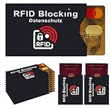 RFID Schutzhüllen Blocking für Kreditkarte - EC-Karte, Personalausweis, Reisepass | Schutzhülle | RFID Blocker 100% Schutz 10 RFID Schutzhüllen schw