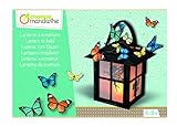 Avenue Mandarine - KREATIV-BOX LATERNE ZUM SELBERMACHEN - ab 6 Jahren - Kreatives Bastelset - Laterne aus Kartonage zum Zusammenbauen + 3 Bögen mit dekorativen Motiven, Schmetterlinge & Feen - CO168C