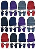 Yacht & Smith Set mit Mützen und Handschuhen, für Herren und Damen, für den Winter, Assorted Colors a - 12 Gloves 12 Hats, Einheitsgröß