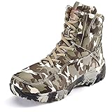 Pokem&Hent Herren Stiefel Winter Schnürer Wasserdicht Outdoor Schuhe Atmungsaktiv Canvas Camouflage Wüste Stiefeletten Camouflage 6