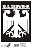 INDIGOS UG Aufkleber Autoaufkleber - JDM Die Cut Auto OEM - Bundeswehr mit Adler - 180x150 mm Gold - Auto Laptop Tuning Sticker Heckscheibe LKW B