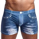 Celucke Herren Briefs Heißer Nylon-Stretch-Denim 3D-Druck Männer Gezeiten männlichen Box