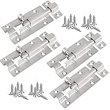 Türschlossbolzen, Türriegel Edelstahl Schieberiegel 3 Zoll Türriegel Gartentor mit Schrauben für Badezimmer Toilette Schuppentür Möbel Haustiertor, 4 Stück