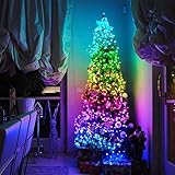 Weihnachtsbaum LED Lichterkette Weihnachtsdeko Weihnachtsbaum Deko Licht Lichtervorhang Beleuchtung mit Fernbedienung Weihnachtsstern Lichter für Weihnachten Party Dekoration Christbaumschmuck