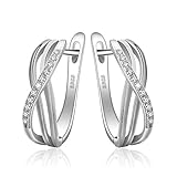 JewelryPalace Unendlichkeit Knoten Zirkonia Jahrestag Creolen Silber 925 Huggie Hoop Ohrringe Sterling Silb
