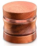 CigaMaTe Grinder Rosagold Holz Kräutermühle manuell Holz Rotgold Gewürz trockene Blätter scharfe Handmühle 4 Stück Zinklegierung 6,3 cm große Kap