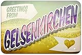 Greetings From Gelsenkirchen, Postcard Retro Look Iron 20X30 CM Decoration Painting Sign for Home Kitchen Bathroom Farm Garden Garage Inspirational Quotes Wall D