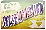 Greetings From Gelsenkirchen, Postcard Retro Look Iron 20X30 CM Decoration Painting Sign for Home Kitchen Bathroom Farm Garden Garage Inspirational Quotes Wall D